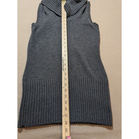 Jacob Women's Gray Wool Cowl Neck Long Sweater Vest Size Medium - Picture 9 of 9